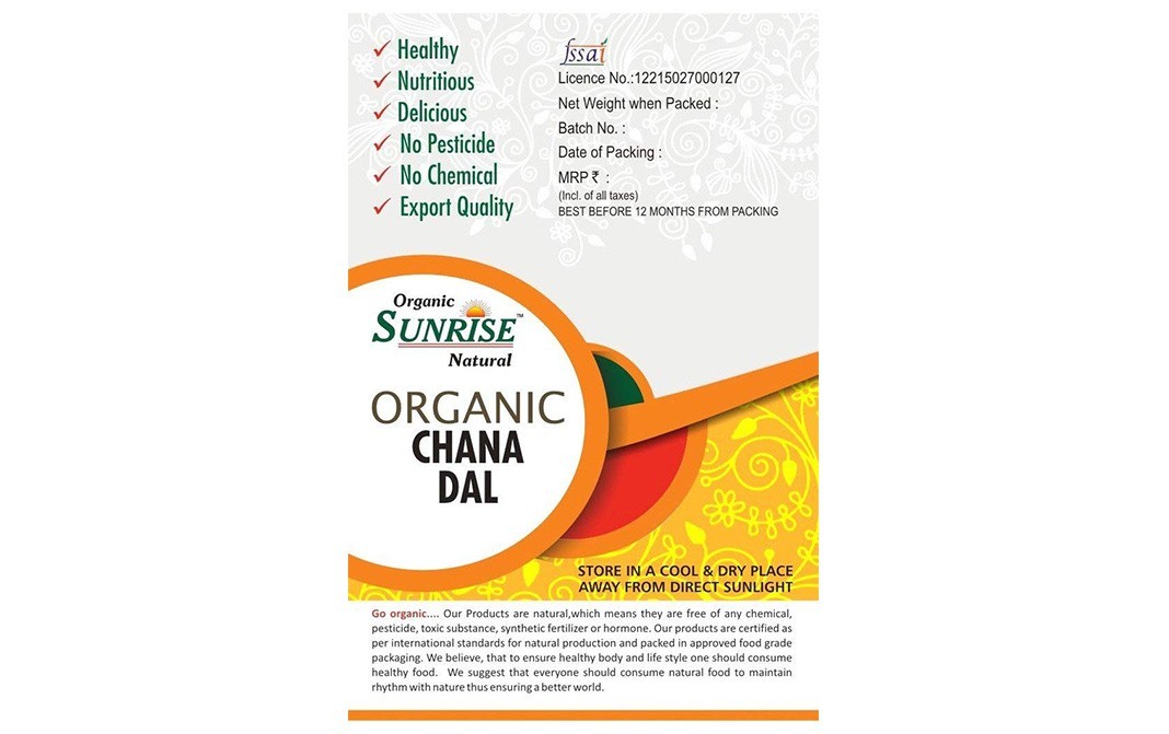 Organic Sunrise Organic Chana Dal    Box  322 grams